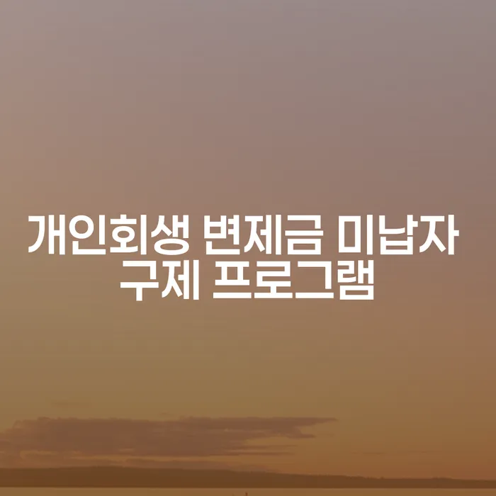 개인회생 변제금 미납자 구제 프로그램: 어떤 방법이 있을까요?