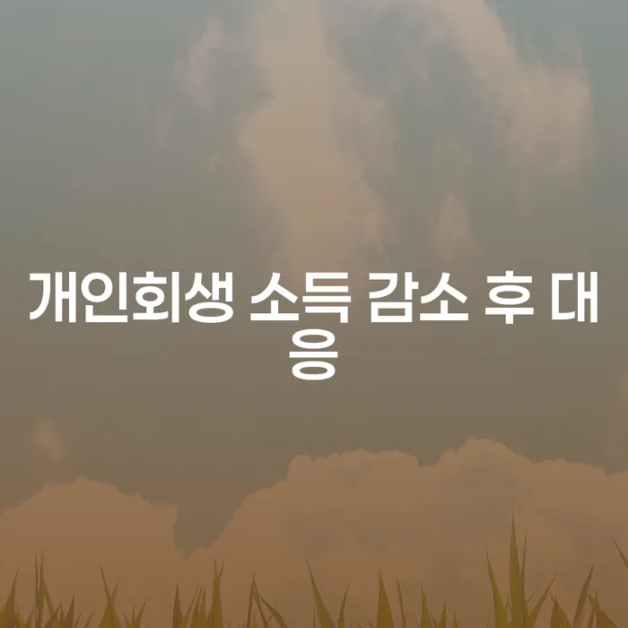개인회생 소득 감소 후 어떻게 대응해야 할까요?