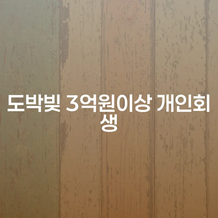 도박빚 3억원이상, 개인회생으로 해결할 수 있을까요?